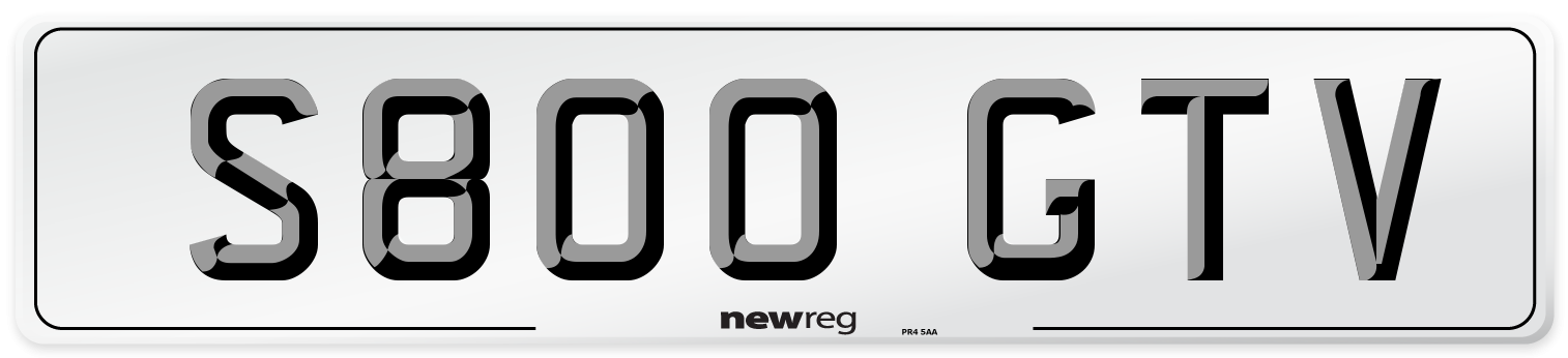 S800 GTV Number Plate from New Reg